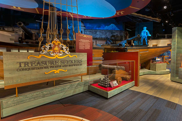 Treasure Seekers: Conquistadors, Pirates & Shipwrecks exhibit at the Tampa Bay History Center.