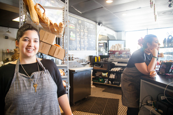 (L-R) Gina Moccio, a catering assistant, and Ciera Ramos, a barista at Petit Piquant.