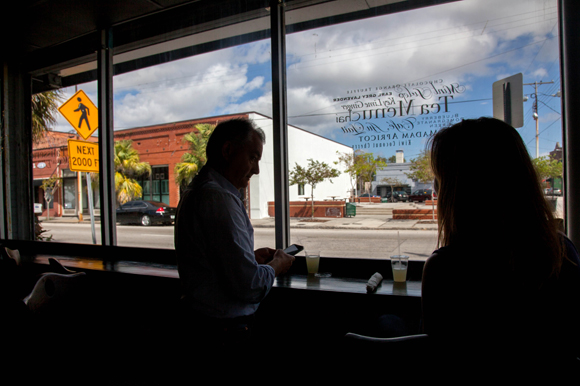 Guests wait for lunch at Petit Piquant.