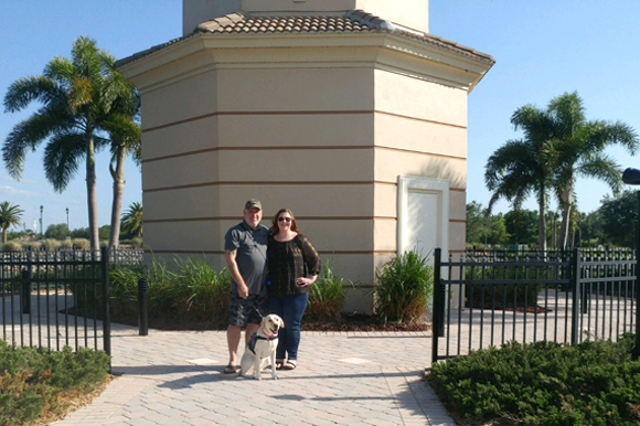  Army veteran John Taylor, his wife Jill, and service dog Arla are a tight-knit family unit. Both John and Jill credit Arla for changing their lives. 