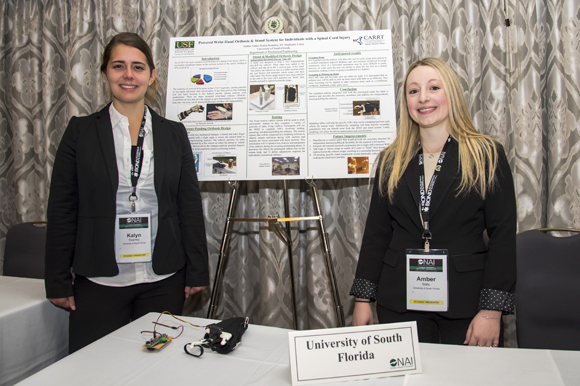 (L-R) Kalyn Kearney and Amber Gatto, student presenters from USF, at the 7th annual National Academy of Inventors.