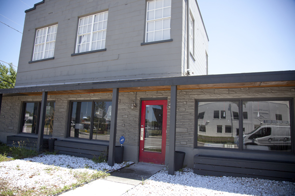 A store front in the neighborhood near the newly renovated and historically preserved JCC.