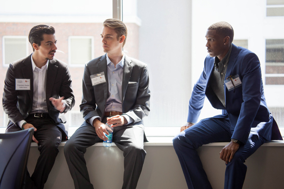 (L-R) Francisco Sastre, Gordon Rector, and Mikhail Miller mingle before the awards ceremony.