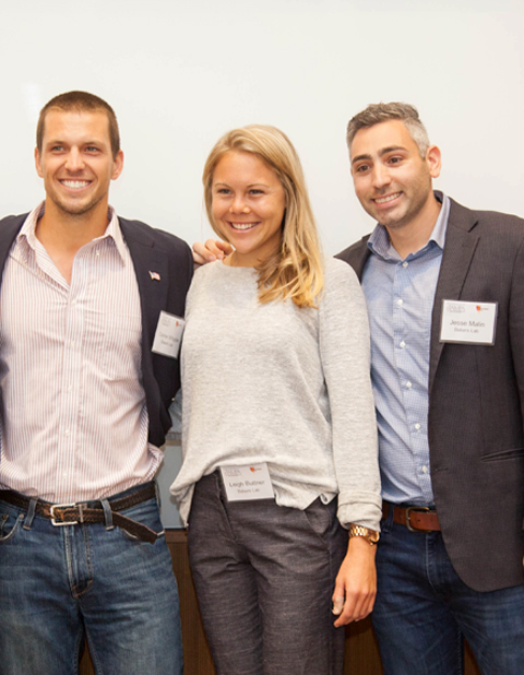 (L-R) Conor Whipple, Leigh Buttner, and Jesse Malin of the Bakers Club win the New Venture Expo student category.