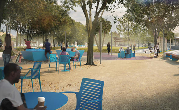 Rendering of Julian B. Lane Riverfront Park.