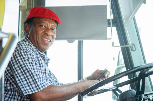 Alberto Davis, a bus captain at the event.