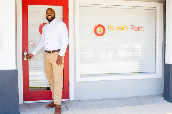 Ben Walker, owner of Buyer's Point at his office at THAP 5508, a co-working exchange.