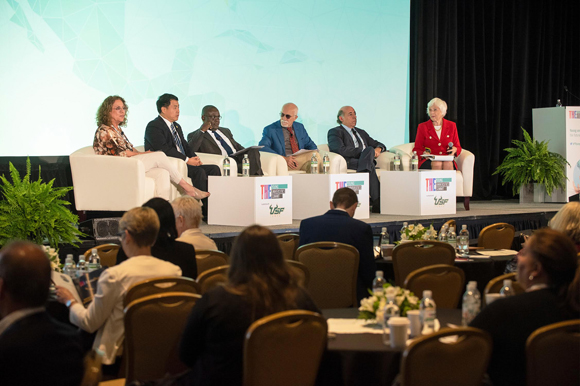 (L-R) Rivka Carmi, Lu Chun, Ebenezer Oduro Owusu, Joachim Hahn, Juan Romo, and Karen Holbrook