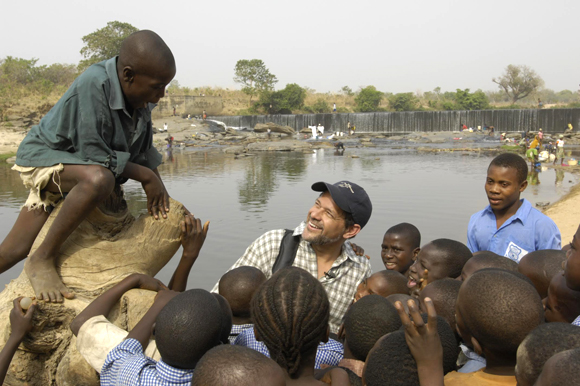 Dr. Frank Richards in Nigeria, center.