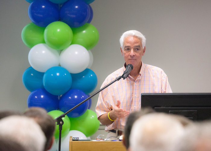 Congressman Charlie Christ gives remarks during the official signing of the creation of TBRRC. "It's about doing what's right," he said.