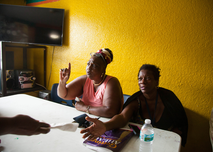 Annette Mays, left, and Tawanna Crawford at a workshop to learn life skills at Robles Park Village where residents of 433 apartments as one of Tampa's oldest housing projects faces demolition.
