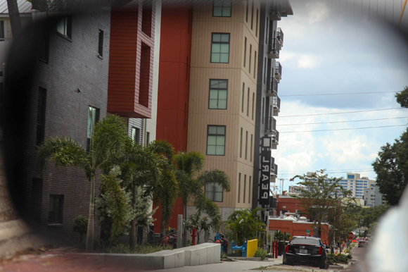 The Pearl with a hidden parking structure for better street view.