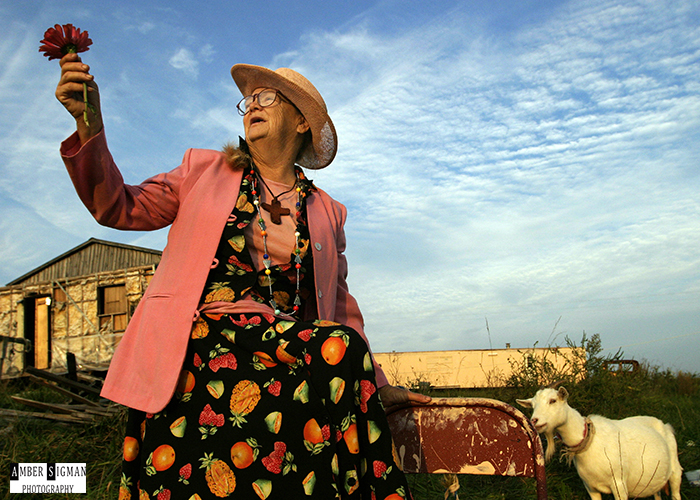 Mary Alice Gordon at her off-the-grid homestead in Magnolia, Kentucky.