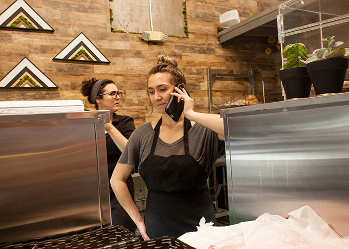 Alexis Alberts, left, and Chloe Sexton at Duckweed Urban Grocery, winner of the 2018 Marketplace Award.