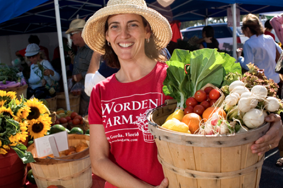 Eva Worden of Worden Farm at the Saturday Morning Market in St Pete. 