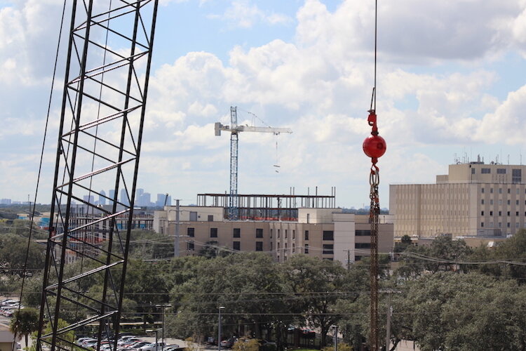 Cranes are becoming an exciting part of the skyline in the Uptown District of North Tampa.