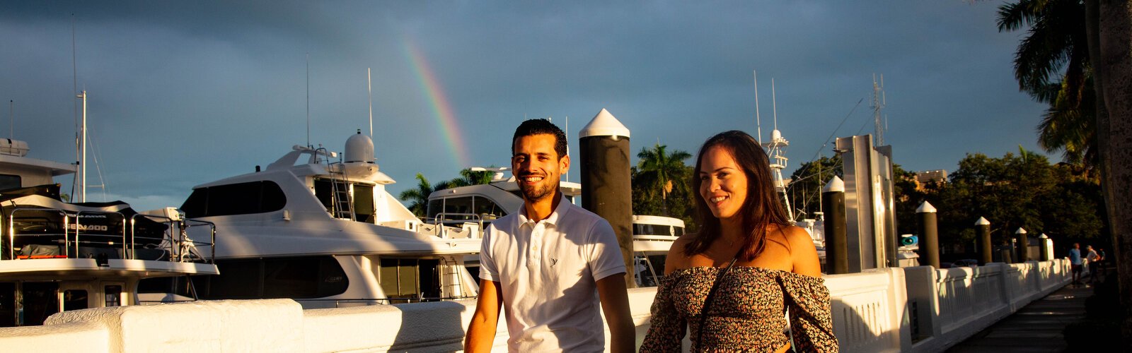 Jesús Ojeda and his wife Gaby head out for dinner on Memorial Pier in downtown Bradenton.