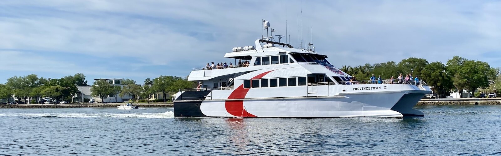 Passengers crowd the decks of the Provincetown III as the Cross Bay Ferry runs between Tampa and St. Pete from mid-October to mid-April.