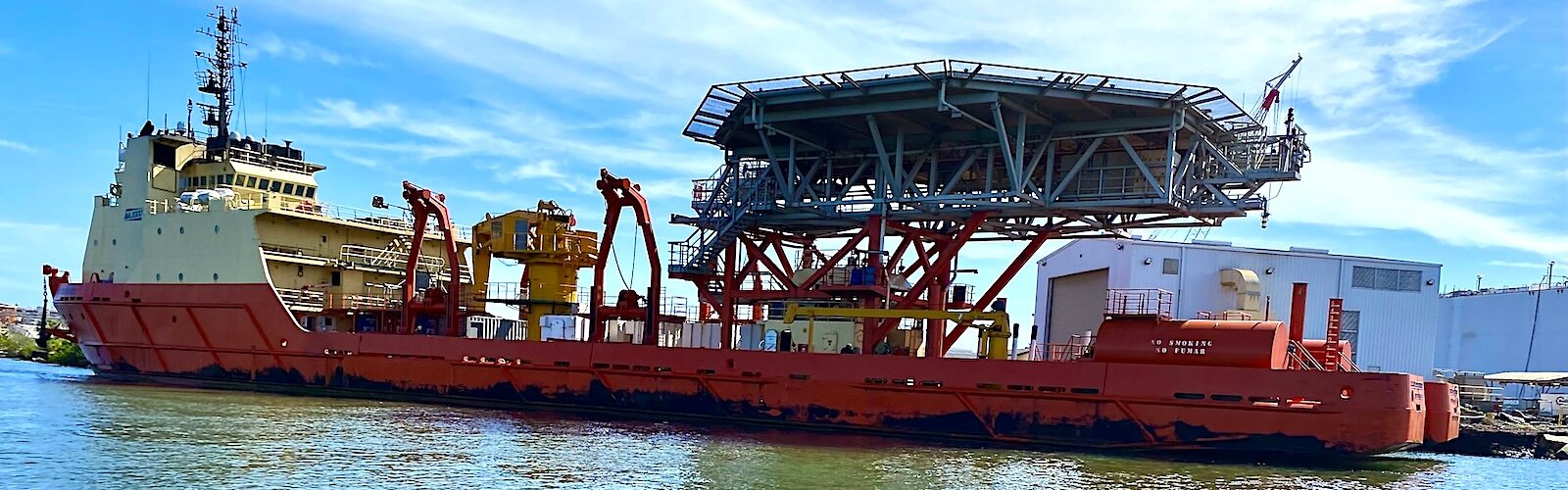 Offshore Supply Ship Kellie Chouest takes a break at Port Tampa Bay from deep sea water rescues, salvage operations and research missions into the Gulf of Mexico.