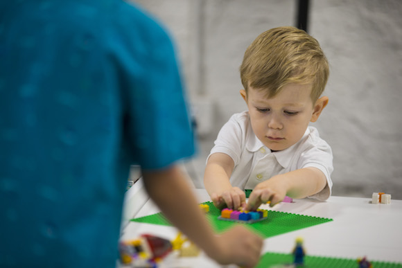 Visitors are invited to build their own LEGO brick creations