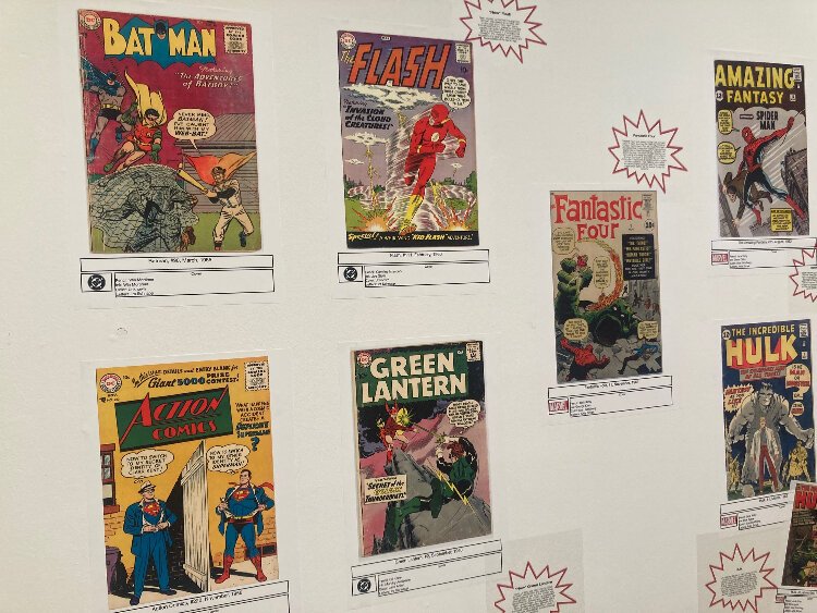“Zooming Superheroes from Dyes to DPI: The Visual and Technical Evolution of Comic Book Printing” is on exhibit through October 6th at the UT Scarfone/Hartley Gallery.