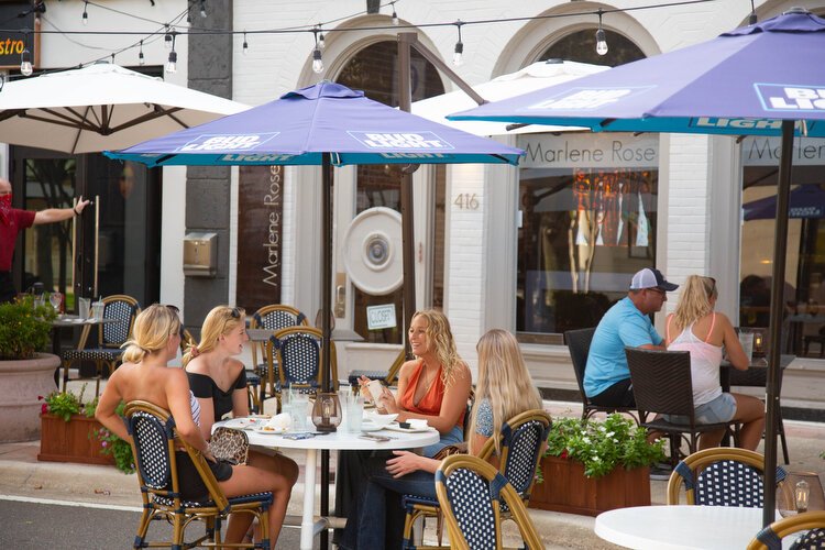 Guests dine out in downtown Clearwater where outdoor seating has been expanded, part of Clearwater’s Summer 2020 Dine in Downtown Program.