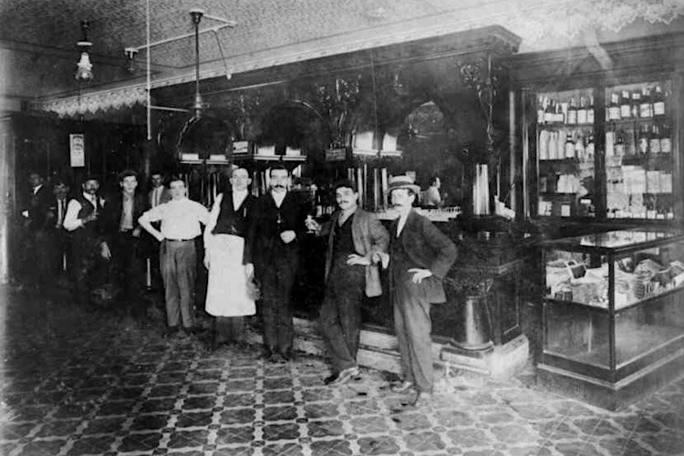 Columbia Saloon circa 1905 from Burgert Brothers Photographic Collection at Hillsborough County Public Libraries.