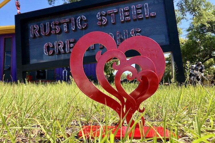 The heart design is iconic to the artisans at Rustic Steel.