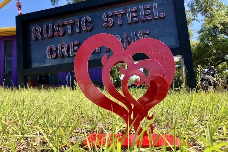 The heart design is iconic to the artisans at Rustic Steel.