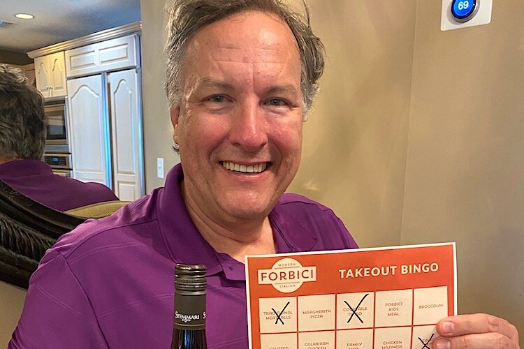 Playing Tampa Bay Takeout Bingo.