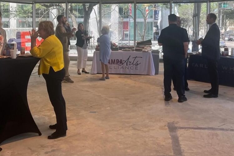 A look at the ground-floor space for the Tampa Arts Alliance's downtown arts center during a preview event.