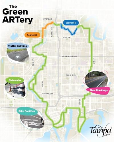 A map of the full 22-mile Green ARTery 