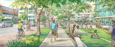 Artist's vision of St. Pete's Innovation District
