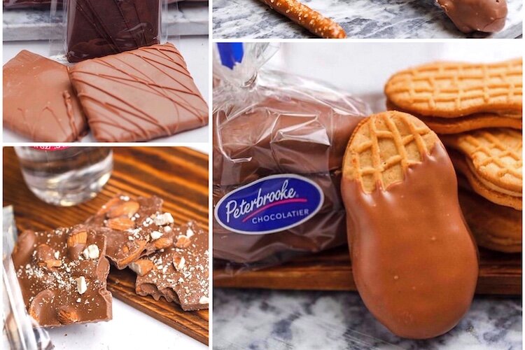 Peterbrooke Tampa offers several chocolate-dipped items (Nutter Butter, pretzels, graham crackers, Artisan Barks).