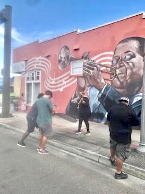 Dancers and musicians rehearse for the Voice Your Vote 2020 music video.