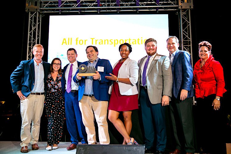 All for Transportation team members accepting the Private Sector Award.