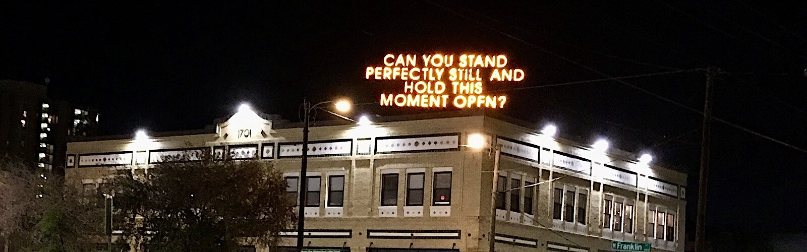 UpLit, a rooftop-style installation by Poet Silvia Curbelo, in Tampa Heights. 