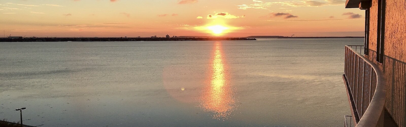 The sun rises on a new day over Davis Islands in Tampa.