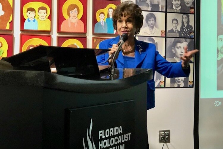 Sara Munson Deats, USF Distinguished University Professor, at The Florida Holocaust Museum talking about The Merchant of Venice.
