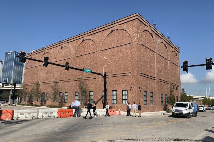 The District Cooling plant as seen looking northwest from South Nebraska Avenue and East Cumberland Street in the Water Street District.