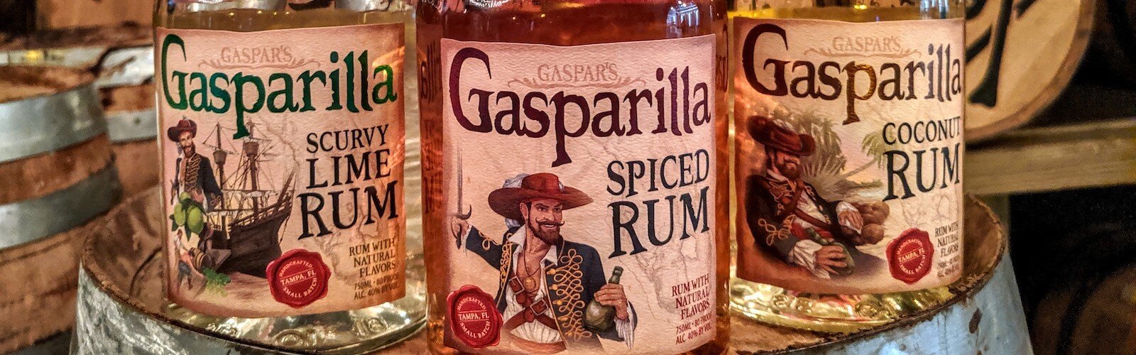 The many flavors of Gasparilla Rums at Tampa Bay Rum Company.