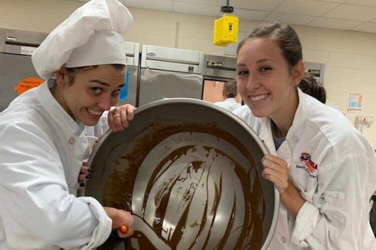 Baking skills are taught to culinary students supported by the Ryan Wells Foundation.
