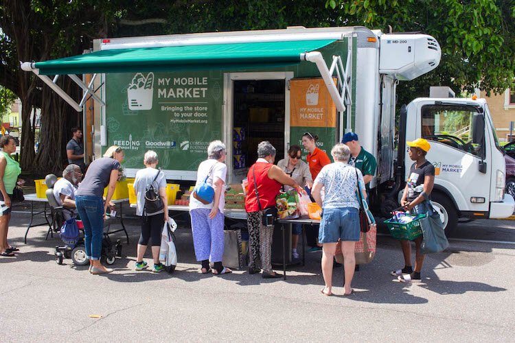 My Mobile Market brims with fresh fruits and vegetables. Here, it's parked at The Sunshine Center in St. Petersburg.