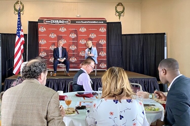 Republicans, Democrats, and Independents engage in civil dialogue at Tampa Tiger Bay Club.