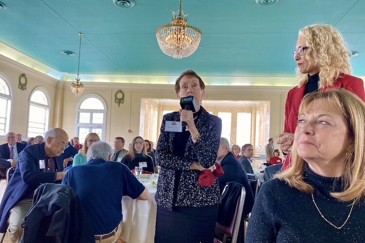 Betty Castor weighs in with a question for the mayors at Tampa Tiger Bay Club..