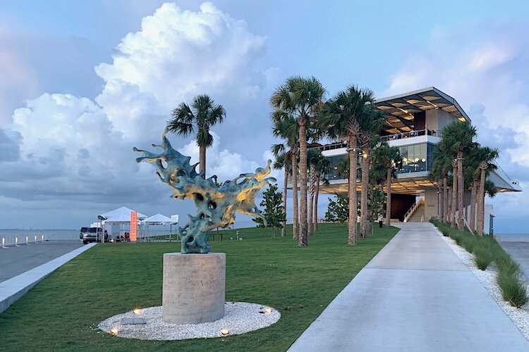 The Olnetopia sculpture by Nick Ervinck leading up to the new St. Pete Pier.