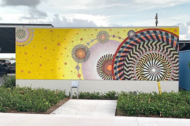 Morning Stars mural by Xenobia Bailey at the new St. Pete Pier.