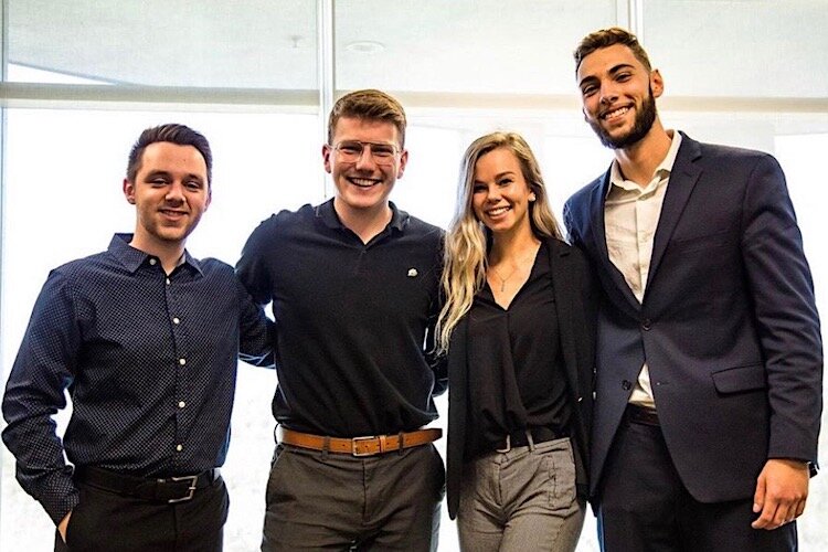 USF student government: Zachary Blair Andrews (Tampa Lieutenant Governor), Spencer McCloskey (Tampa Governor), Claire Mitchell (Student Body President) Gustavo Spangher (Student Body VIce President).