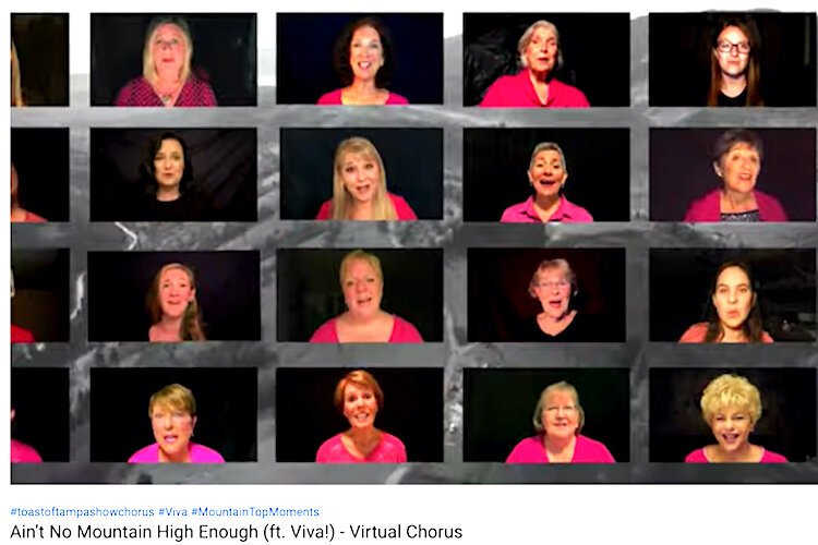 Toast of Tampa show chorus in virtual video.