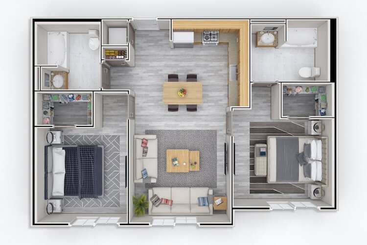 The Skyway Lofts apartments are designed as affordable housing for moderate and lower-income families.